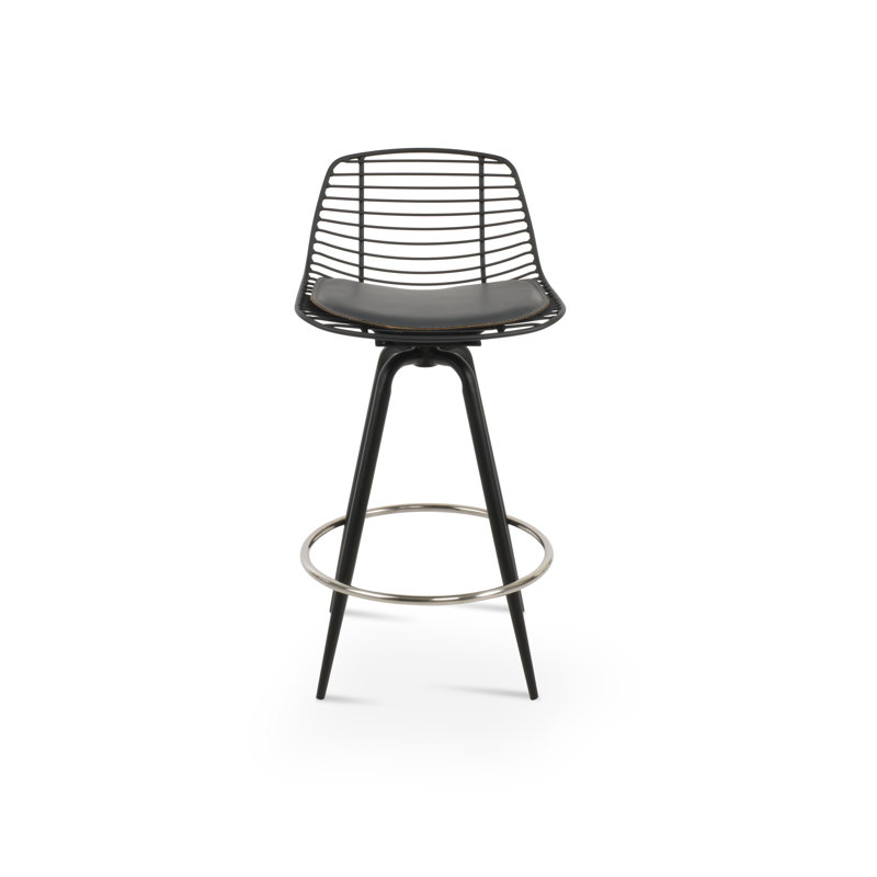 Tabourets pivotants Tiger Mini Max, Noir, Caramel, Tabouret de comptoir (siège d’une hauteur de 24