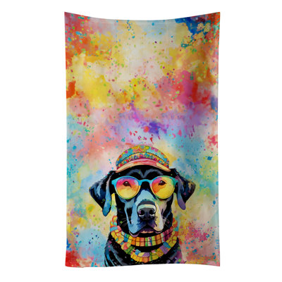 Black Labrador Hippie Dawg Kitchen Towel