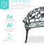 Banc de jardin avec motif floral et siège respirant en fonte d'aluminium, finition estampée