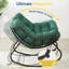 Chaise berçante avec repose-pieds, repose-pieds et coussins en osier toutes saisons-836520588
