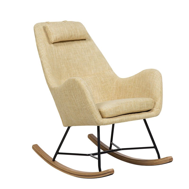 Aderyn Upholstered Rocking Chair, Yellow