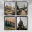 «Vintage Landscape CCXI», ensemble de 4 encadrés-389505646