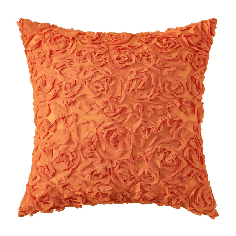 Microsuede Throw Pillow, 18" x 18", Orange