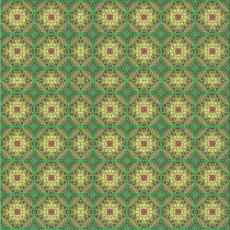 Tapis abstrait vert Pastore, Carré 8 pi