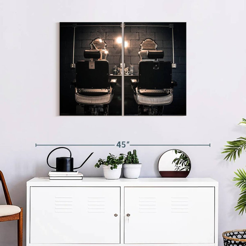 Ensemble de chaises sur toile 2 pièces Barber Shop, H 24 po x l 33 po x P 1,25 po