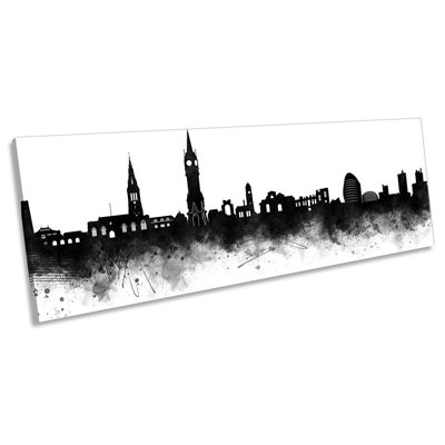 Leicester Abstract City Skyline - Wrapped Canvas Panoramic Art Prints