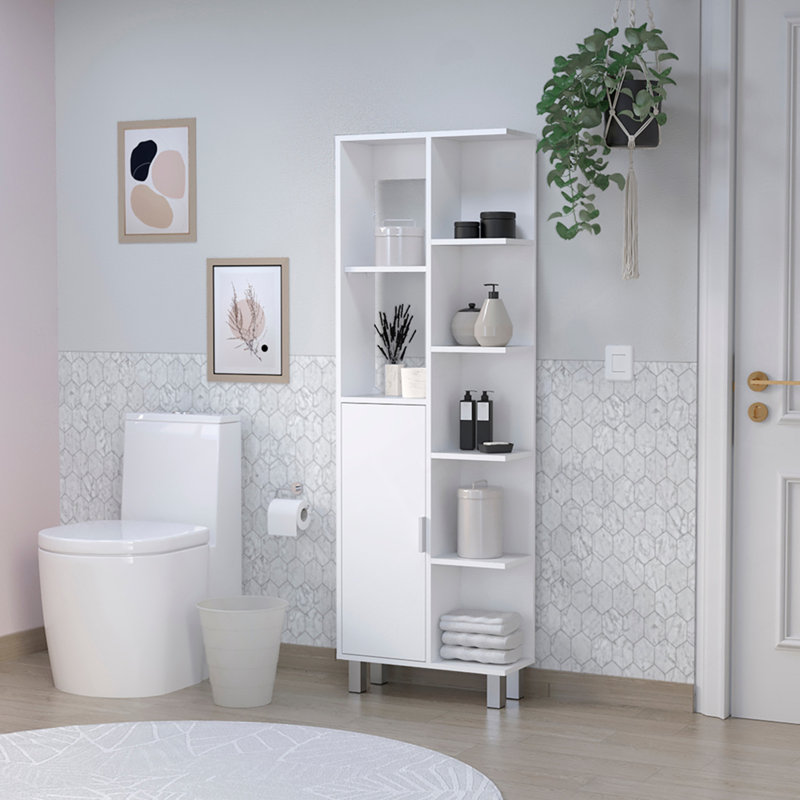 Linen Cabinet Derby, Bathroom, White, White