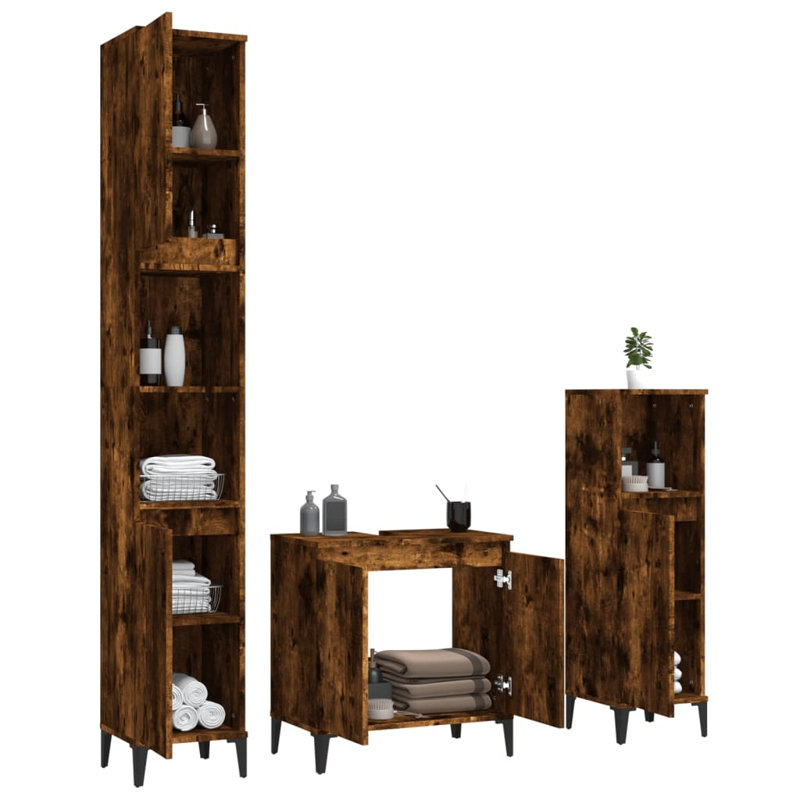 Lofley Bathroom Furniture Suite, Smoked Oak