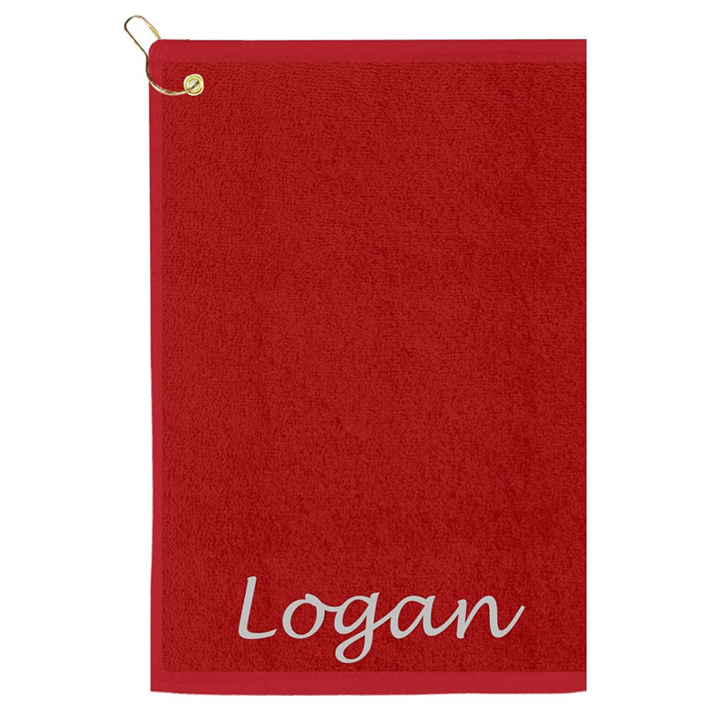 Cotton Embroidered Golf Towels Kitchen Towel, Burgundy, Yes