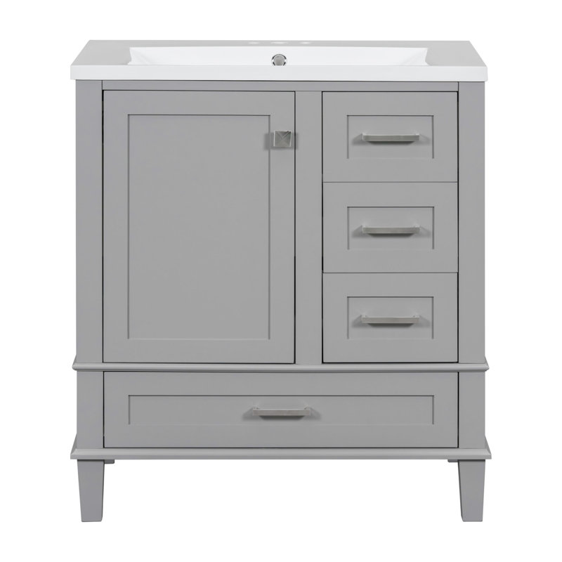 Meuble-lavabo simple avec plateau Sanfra 30, Gris