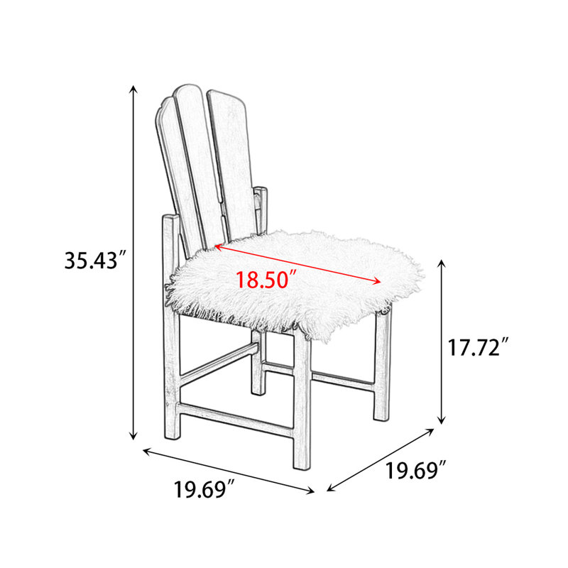 Chaise d'appoint à dossier brun et blanc (ensemble de 2)