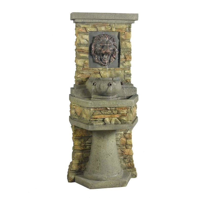 Fontaine à eau tête de lion en résine / fibre de verre Penitas
