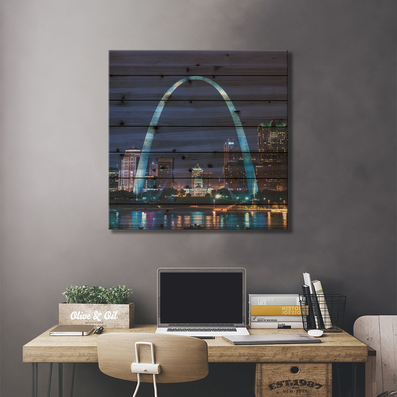 City of St Louis par Paul Rommer - impression sur bois sans cadre