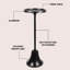 Table de chevet ronde martelée noire antique Irida 24 po, table d'appoint Martini en métal mat pour salon et chambre-1925205155