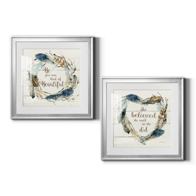 «Own Kind of Beautiful», ensemble de 2 reproductions d'art encadrées