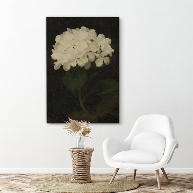 Flower Blossom «White Hydrangea Floral Bouquet Classic» sur, Toile tendue, H 36 po x l 24 po