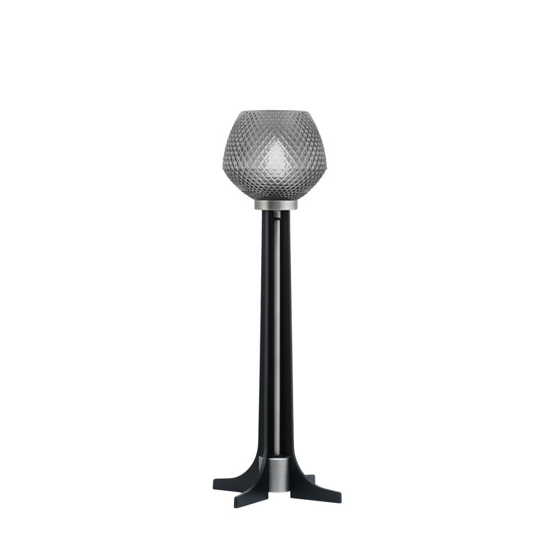 Lampe d'appoint avec verre de 6 po, Fumée, Graphite / noir mat