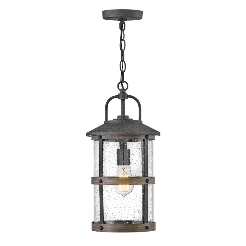 Lakehouse Aged Zinc 1 -Bulb 17.75" H Outdoor Pendant
