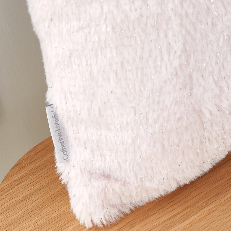Cosy Glamour Fur Cushion Cover, Blush