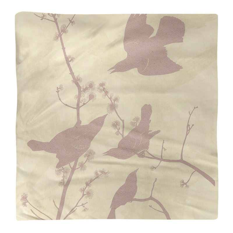John James Audubon Cotton No Pattern Square Napkin, Yellow/Pink