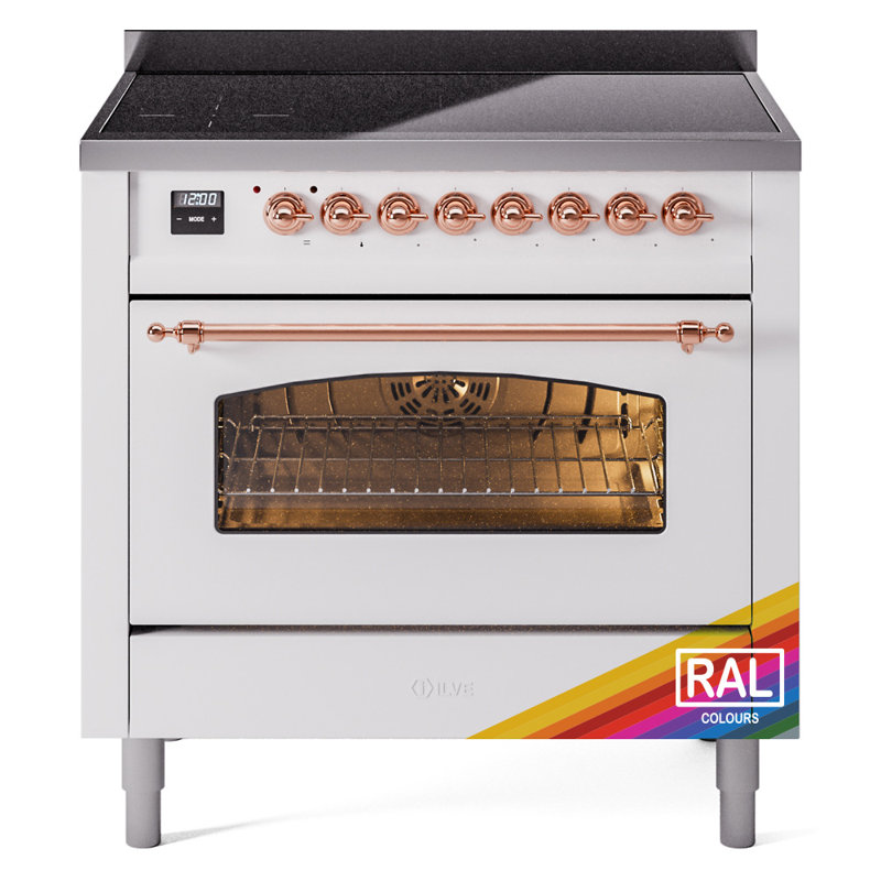 ILVE Nostalgie II Series 36 inch Induction Range with 6 Induction Elements (Glass Door), RAL/Copper