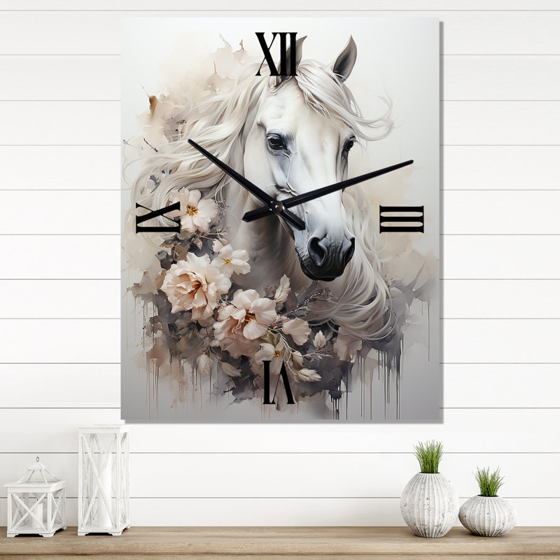 Elvera - Horloge murale cheval, Moyen