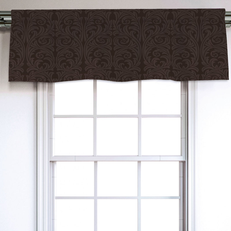 Sateen Damask Ruffled Window Valance