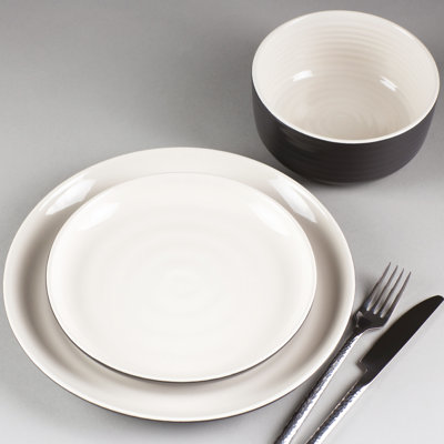 12 Piece Stoneware Dinnerware Set - Service for 4