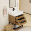 Finition du meuble-lavabo sur pied simple de base 24 po Jessica: Noir lustré-72495689