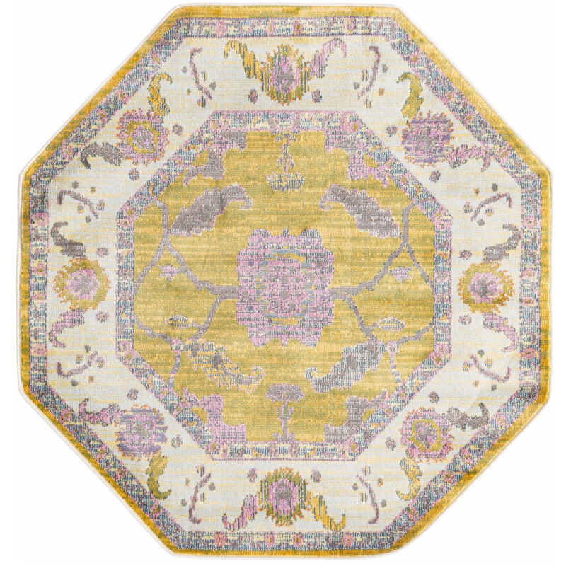 Ikat Indoor Rug, Octagon 4'