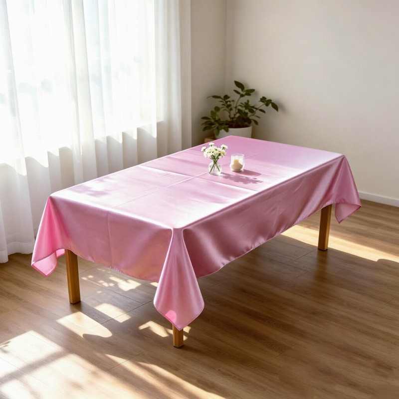 Nappe carrée, décoration de banquet de mariage, décoration de bureau de restaurant, housse de table carrée rose pour banquets, 4 pièces