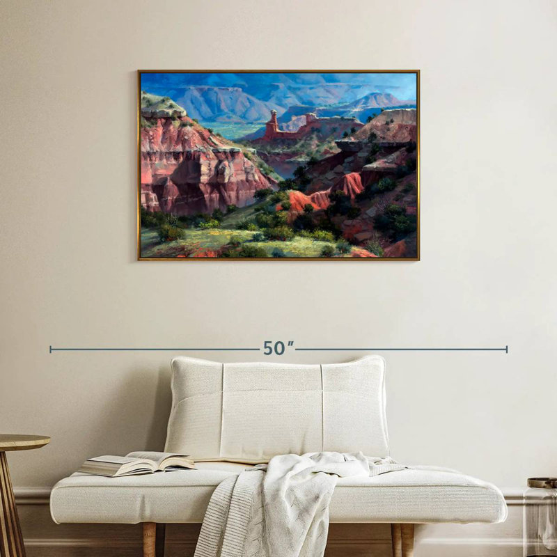 Palo Duro classique, Cadre flottant doré, 37 po x 25 po