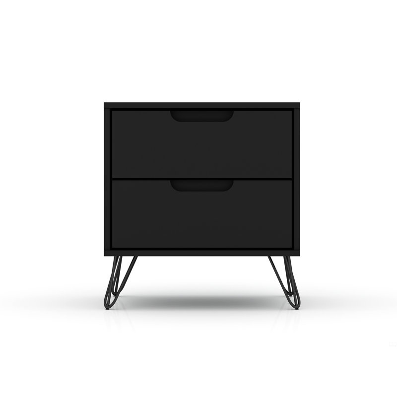 20" Nightstand(2-Drawer), Black