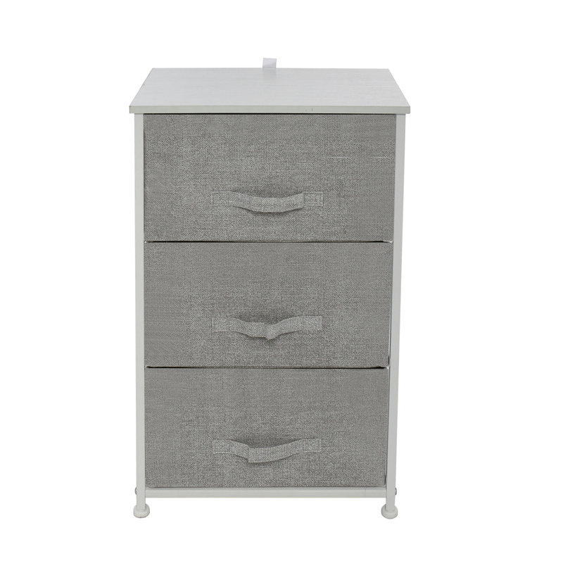 Anaria 3 Drawer Storage Drawer, Light gray