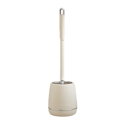 Detachable Long Handle Toilet Brush With Base, Soft Rubber No Dead Corners Cleaning Tool, 19.5x4.7x4.7in Silver