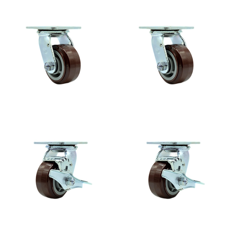 4 Piece Steel Polyurethane Caster Set