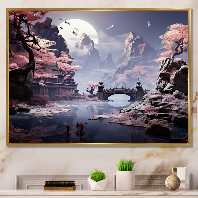 «Hinduism Ashrams Quiet Quartz Indian Expression II», reproduction sur toile, Cadre flottant doré
