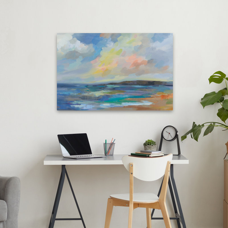 Bord de mer côtier et plage, H 36 po x l 24 po