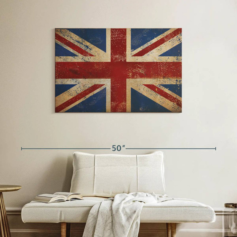Borges Grunge Union Jack, 26" H x 39" W