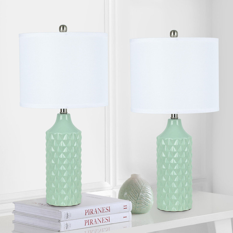 Creight Ceramic Table Lamp, Green