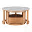 Table basse ronde gigogne avec rangement à 2 niveaux et 1 tiroir