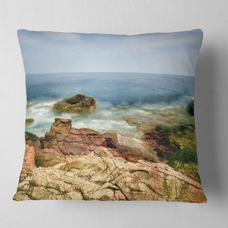 Coussin Beach ThUnder Hole Acadia National Park, 18 po x 18 po, Carré