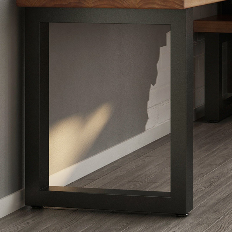 Bureau de direction brun en bois massif en forme de L, H 29,53 po x l 47,24 po x P 39,37 po