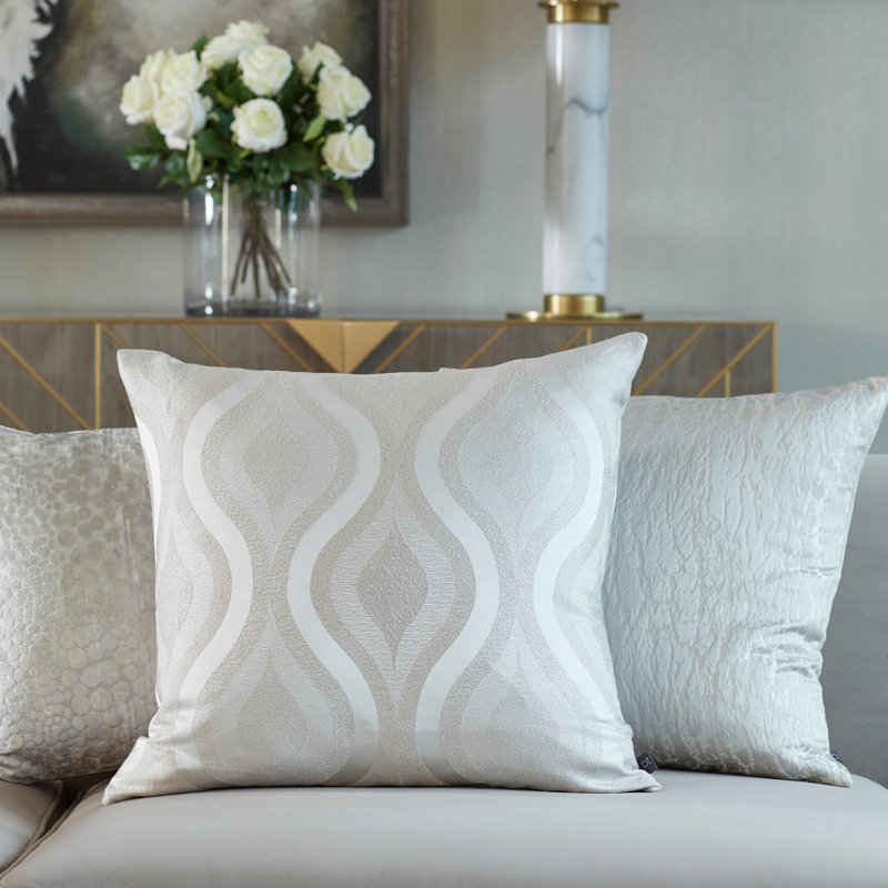 Kendleton Metallic Feather Filled Cushion, Light Brown, Feather