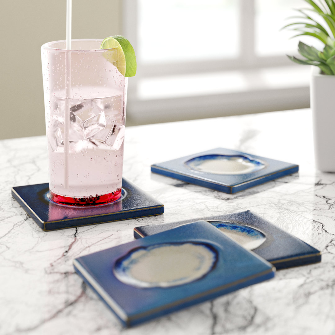Ceramic Square 4 Piece Coaster Set (Set of 4) Wade Logan®