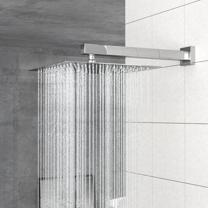 Square Dual Shower Head Kit - 10 Inch Wall Mounted With Nozzle