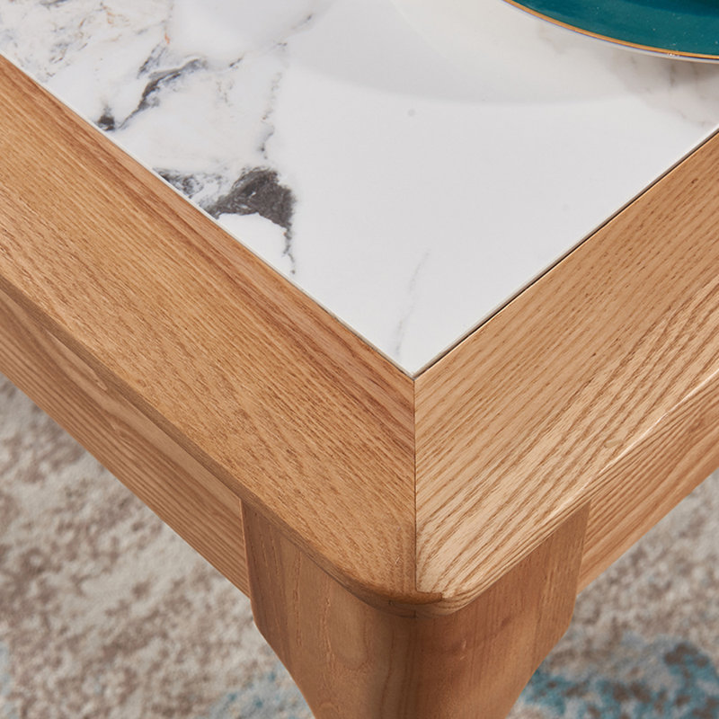 Ash Solid Wood Dining Table, 31.49" W x 55.11" L