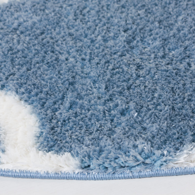 Tahoe Shag Performance Geometric Rug, Round 6'7"