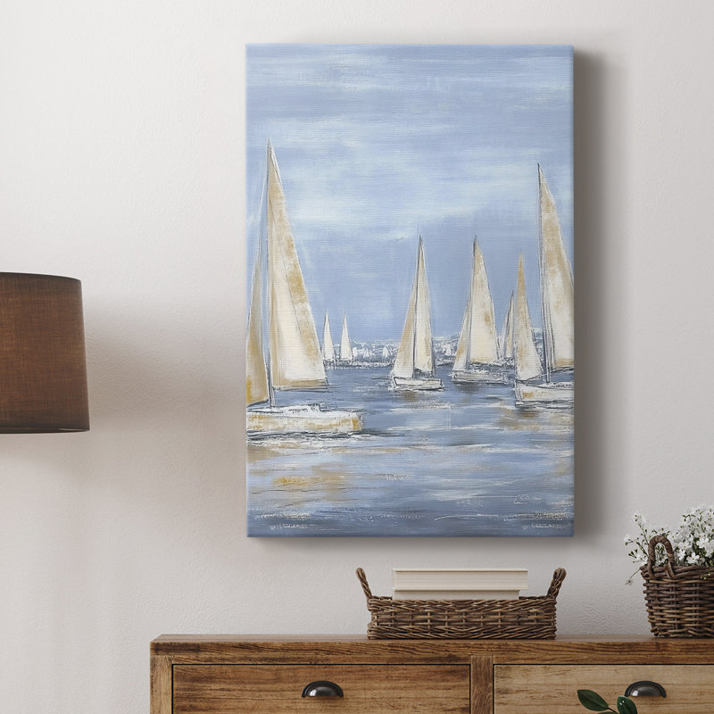 Série NAUTICAL I - Toile tendue avec châssis Premium - Prêt à être accroché, H 18 po x l 12 po