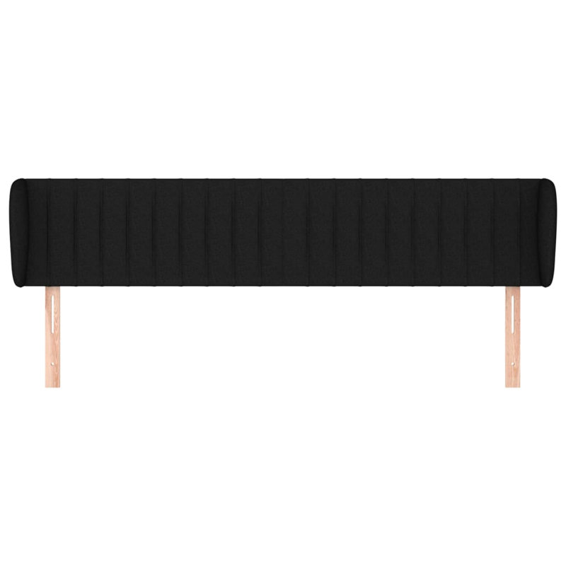 Headboard, 88cm H x 183cm W x 23cm D, Black Fabric
